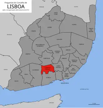 Localização no município de Lisboa