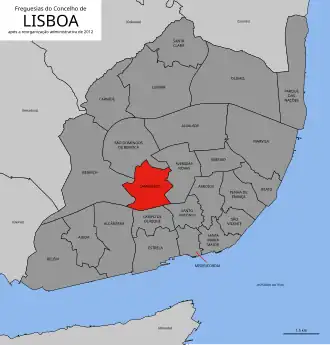 Localização no município de Lisboa