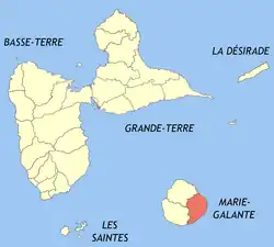Localização de Capesterre-de-Marie-Galante em Guadalupe