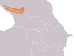 Distribuição do tur-do-cáucaso-ocidental