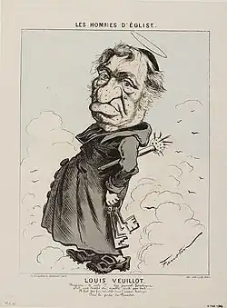 "Les Hommes D'Église", Caricatura de Louis Veuillot, de Faustin Betbeder, 1870–1871