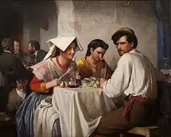 Osteria na arte: a pintura de Carl Bloch de 1866 Em uma Osteria romana (1866) do Museu Nacional de Arte da Dinamarca, Copenhague.