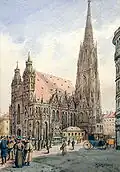 A Stephansplatz e a catedral em 1900.