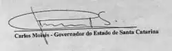 Assinatura de Carlos Moisés