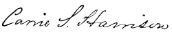 Assinatura de Caroline Harrison