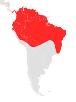 Distribuição de Carollia brevicauda