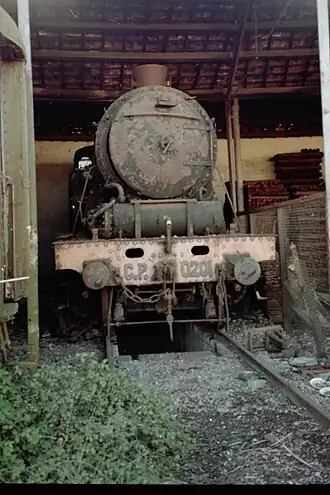 Locomotiva 0201 na estação de Casa Branca, em 2018.