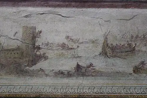 Cena de uma batalha naval, corridor "F-G".