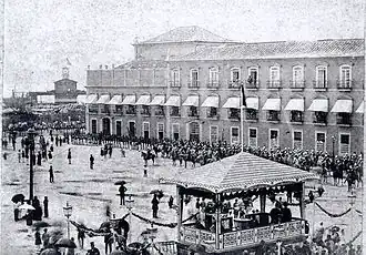 Vista do Paço no dia do casamento da Princesa Imperial Dona Isabel (1864).