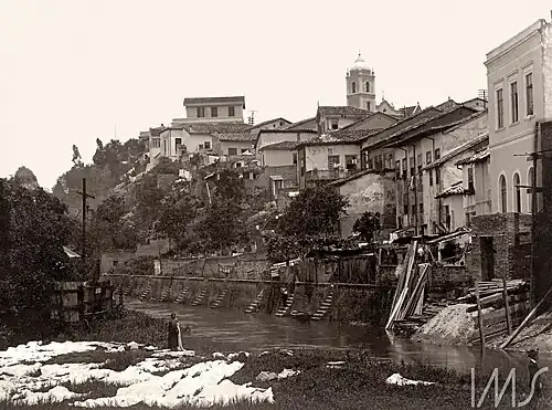 Lavadeira à margem do Tamanduateí na década de 1910
