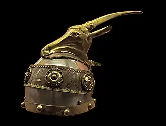 The original Skanderbeg's helmet at the Art Museum of Vienna.