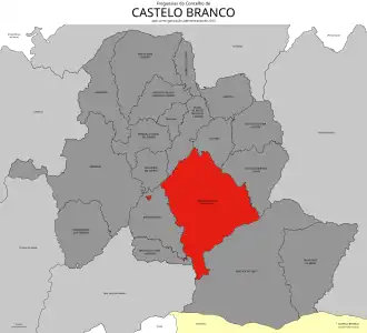 Localização no município de Castelo Branco