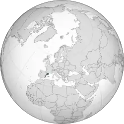 Localização no globo.