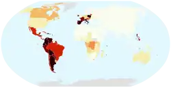 Distribuição de católicos romanos