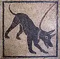 Mosaico cave canem. Museu arqueológico de Nápoles. Casa di Orfeo
