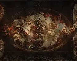 Detailed view of lower hall ceiling Artwork