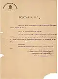 Portaria de 1 de abril de 1938.
