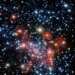 As partes centrais da Via Láctea, observadas no infravermelho próximo com o instrumento NACO no VLT do ESO