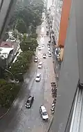 Rua alagada em fevereiro de 2023