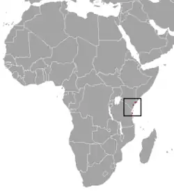 Distribuição territorial do duiker-de-ader