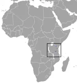 Território do duiker-de-abbott na Tanzânia