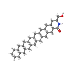 Modelo tridimensional de uma molécula de ceramida
