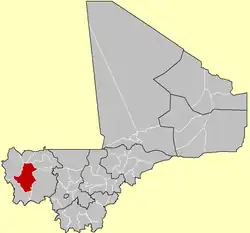 Localização de Bafulabé no Mali