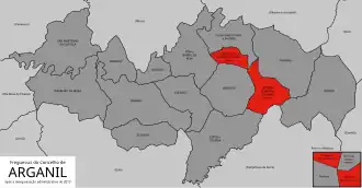 Localização no município de Arganil