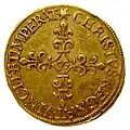 Écu de ouro com Sol cunhado em 1595 - reverso