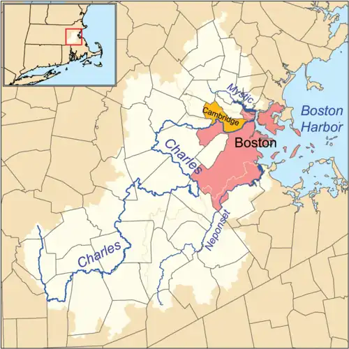 Mapa da bacia do rio Charles