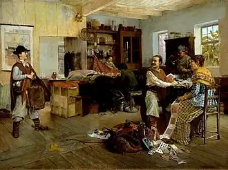 Pedro Weingärtner: Chegou tarde!, óleo sobre tela, 1890