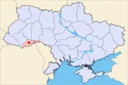 Localização de Tchernivtsi na Ucrânia