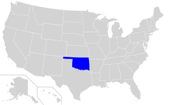 Distribuição da língua cherokee nos Estados Unidos.