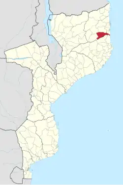 Localização do distro em Moçambique