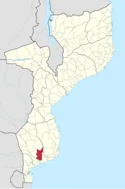 Localização do distrito de Chibuto em Moçambique