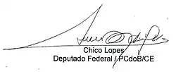 Assinatura de Chico Lopes (político)