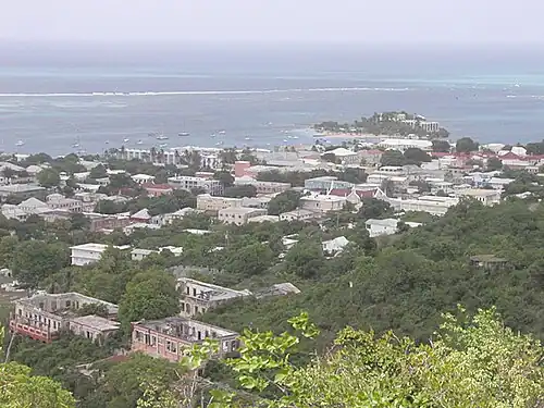 Christiansted, vista para nordeste.