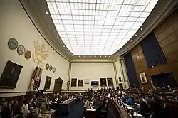 Sala de reunião de uma comissão do congresso.