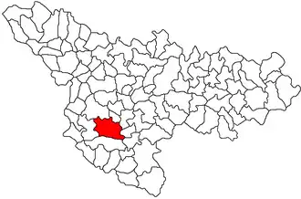 Localização de Ciacova no distrito de Timiș