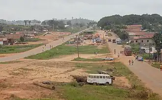 Centro de Anapu com a Rodovia Transamazônica (BR-230) à esquerda