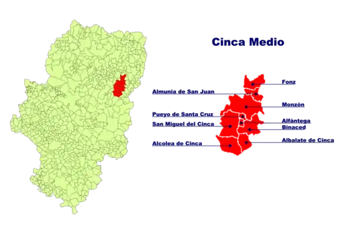 Municípios da Comarca do Cinca Medio