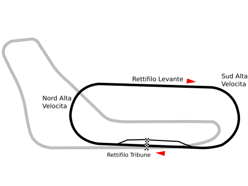 Formato do circuito. A corrida foi disputada no sentido horário.
