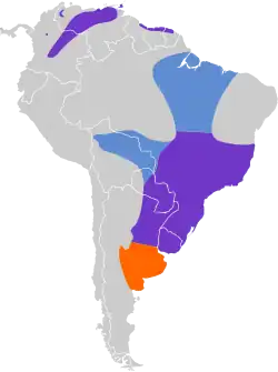 Distribuição do gavião-do-banhado