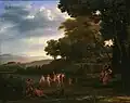 Claude Lorrain: Paisagem com sátiros e ninfas dançando, 1646