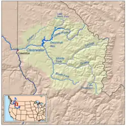 Mapa da bacia do Clearwater