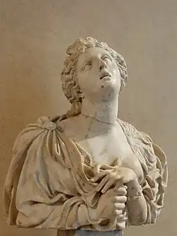 Busto de Cleópatra cometendo suicídio, por Claude Bertin (d. 1705)