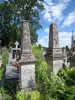 Monumentos do início do século XX no cemitério da rua Lubelska