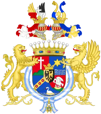 Lo brasão dos Thyssen-Bornemisza em e escudo de II barón Hans Heinrich.