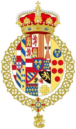 Brasão de Armas como Duque de Noto (1968–2015)