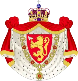 Brasão de Maud como Rainha da Noruega